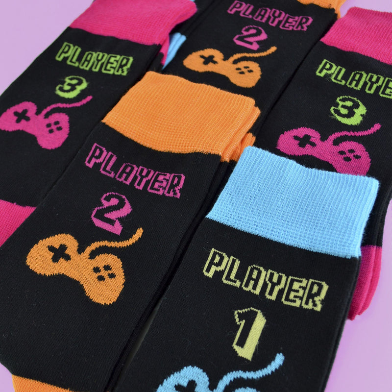 3 Pack Mens Retro Gaming Funky Novelty Video Game Socks