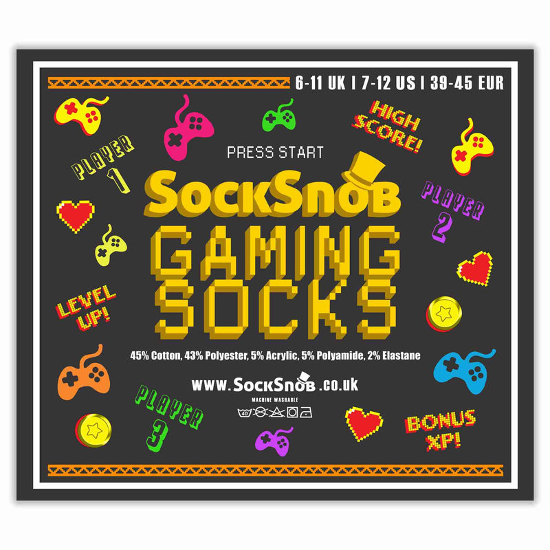 3 Pack Mens Retro Gaming Funky Novelty Video Game Socks