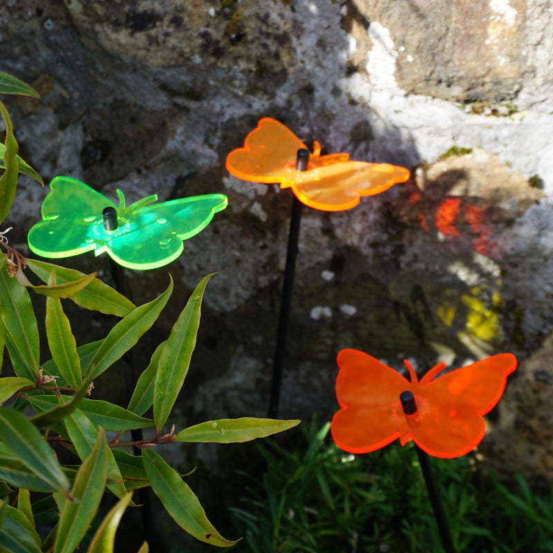 Garden Décor Ornaments Set of 3 'Gatekeeper Butterfly'