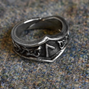 Laguz Letter L Rune Ring - Adjustable