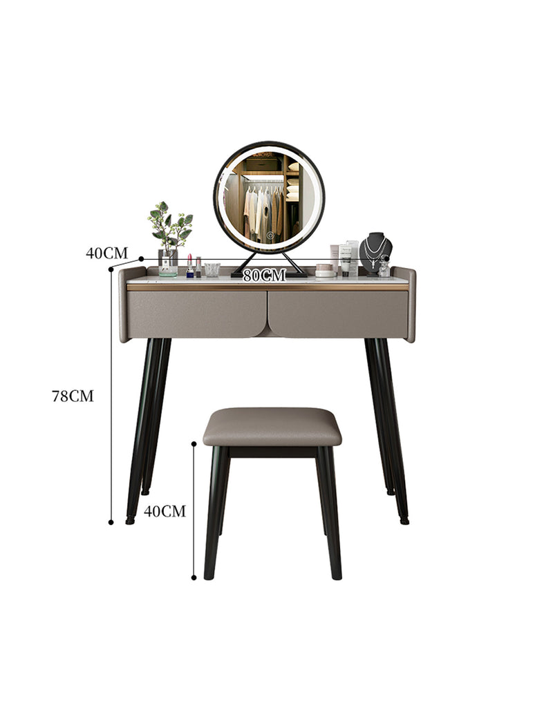 Tulip Dressing Table With LED Mirror And Stool