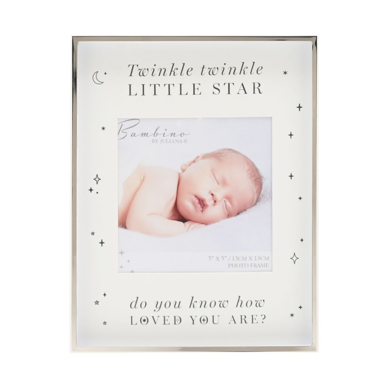 Bambino Metal Plated Twinkle Twinkle Photo Frame 5" x 5"