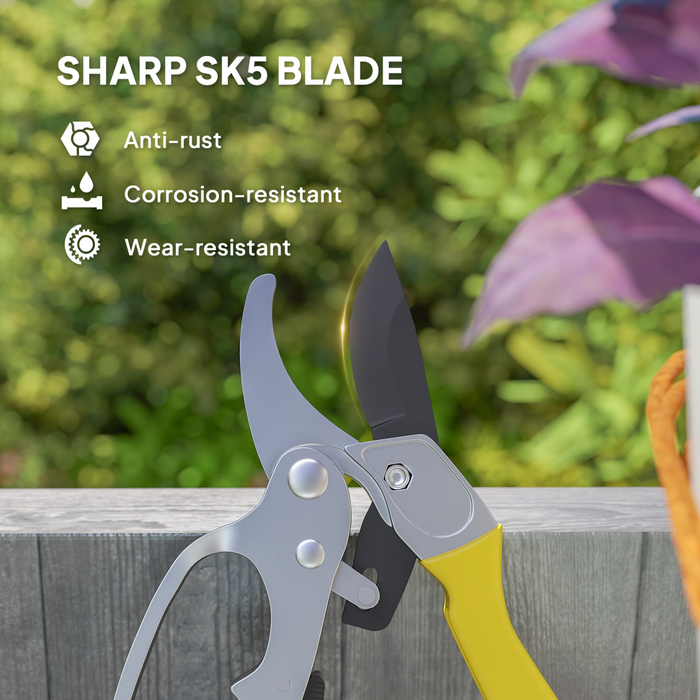 Outsunny 8" Garden Secateurs, Pruning Shears Heavy Duty with SK5 Blade