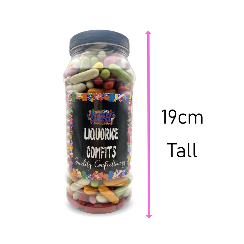 Liquorice Comfit Torpedoes Sweets Gift Jar - 850g