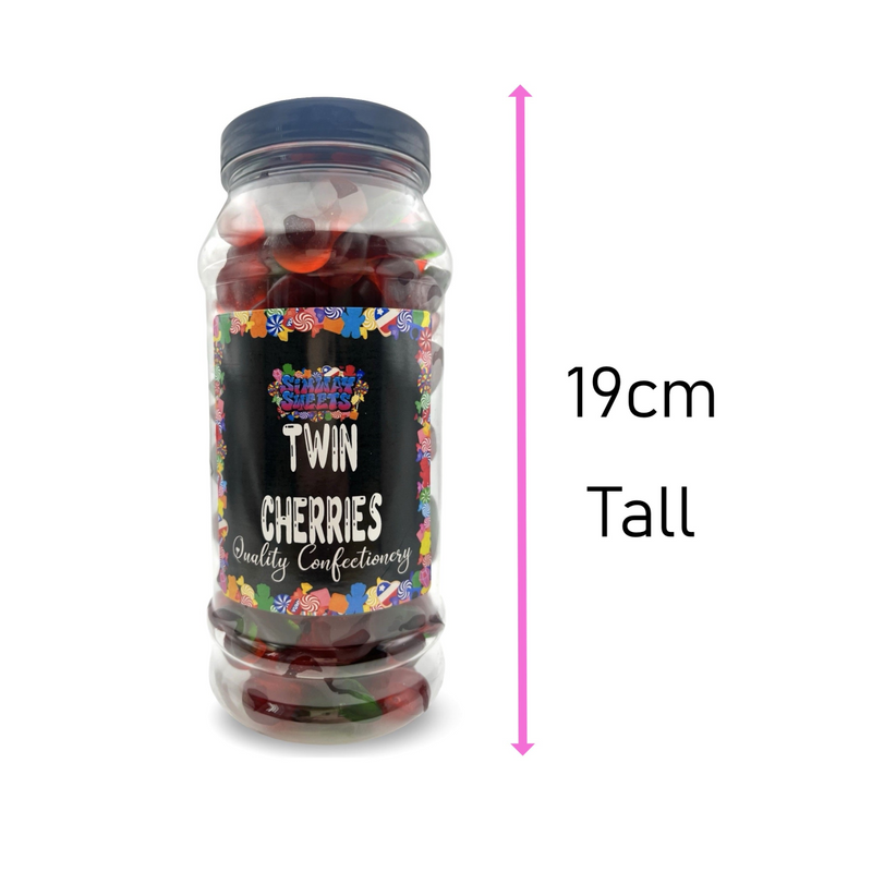 Twin Cherries Jelly Gummy Retro Sweets Gift Jar - 805g