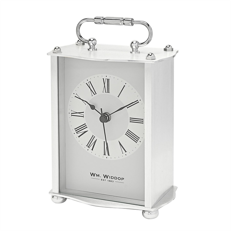 Wm.Widdop Carriage Alarm Clock - Silver