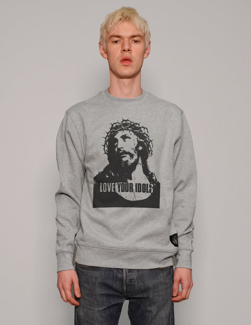 "Love Your Idols" Sweatshirt in Grey