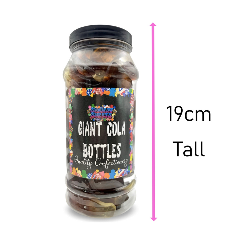 Giant Cola Bottles Retro Sweets Cola Flavoured Gummy Sweets Gift Jar - 810g