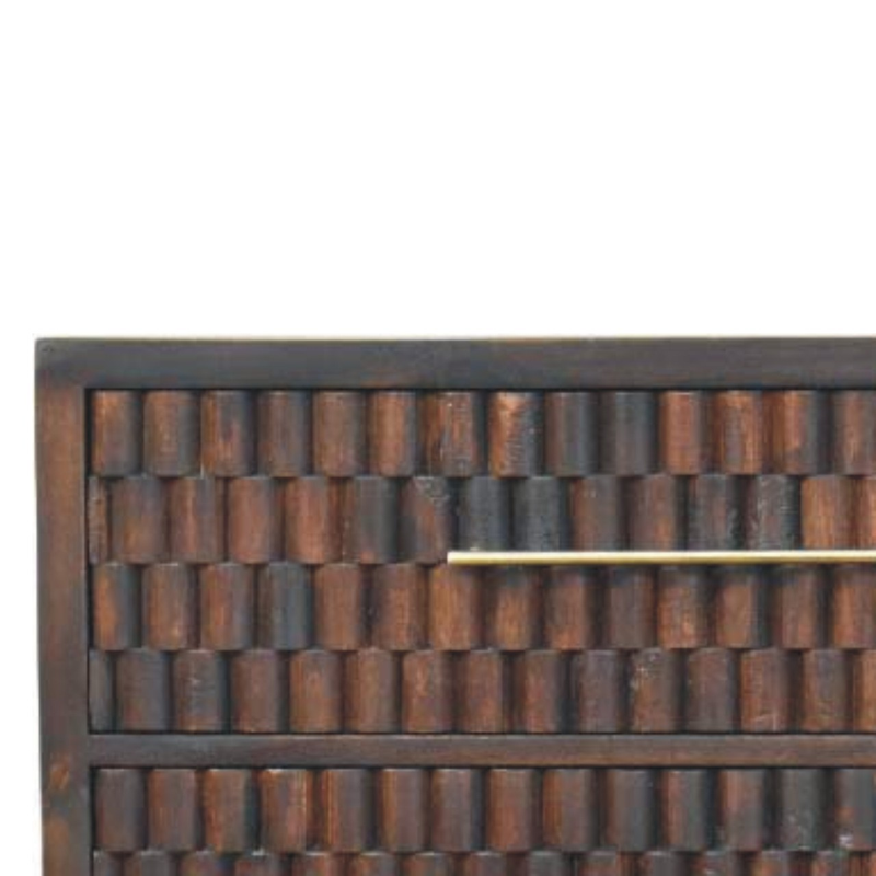 Artisan Furniture Solid Wood Arno Chest, 3 Drawers, Dark Brown