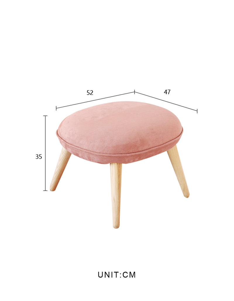 Blanche Velvet Kid Stool