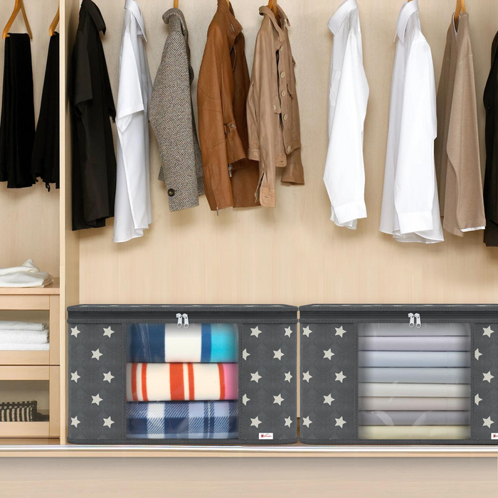 VINSANI 3pc DELUXE STORAGE BAGS GREY STAR 0000329