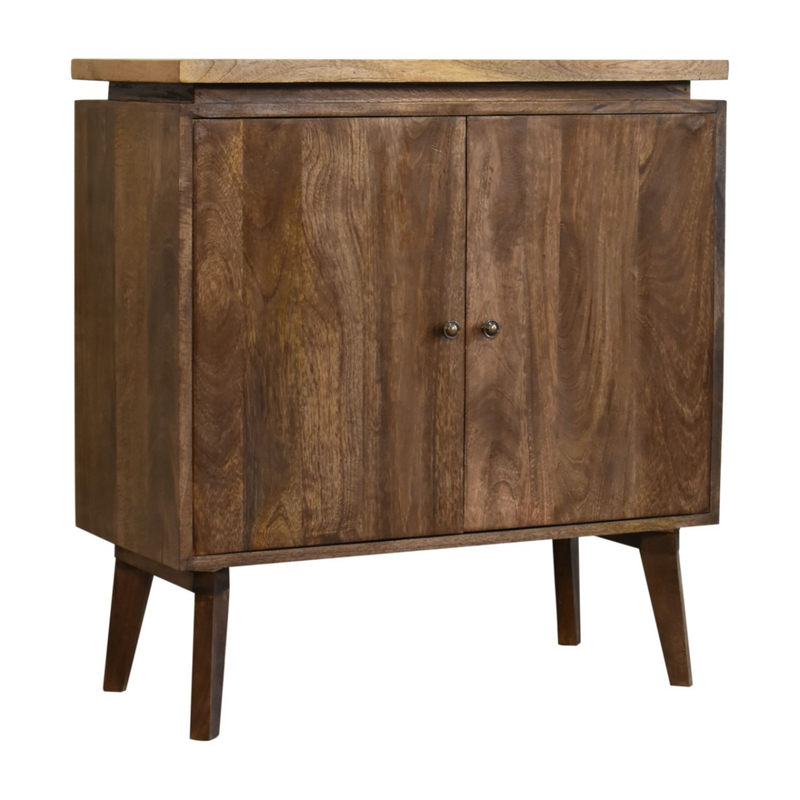 Artisan Furniture Solid Wood Platform Cabinet, Light Brown, 2 Doors