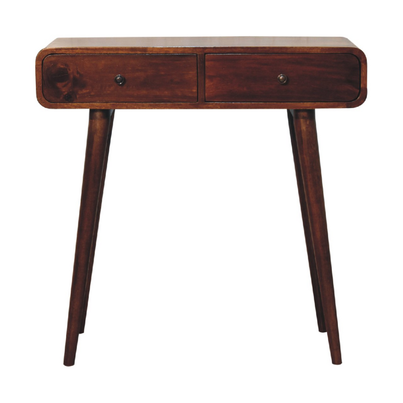 Artisan Furniture Solid Mango Wood Chestnut Curved Hallway Table