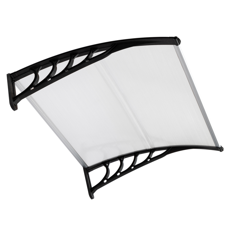 HT-100 x 80 Household Application Door & Window Rain Cover Eaves Canopy White & Black Bracket