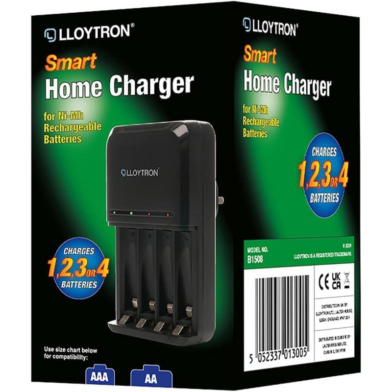 Lloytron Ultra Fast AA/AAA Smart Battery Charger for NiMH Batteries
