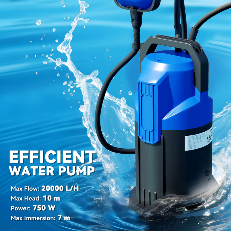 Outsunny 750W Water Pump with Float Switch, 20000L/H Electric Sump Pump
