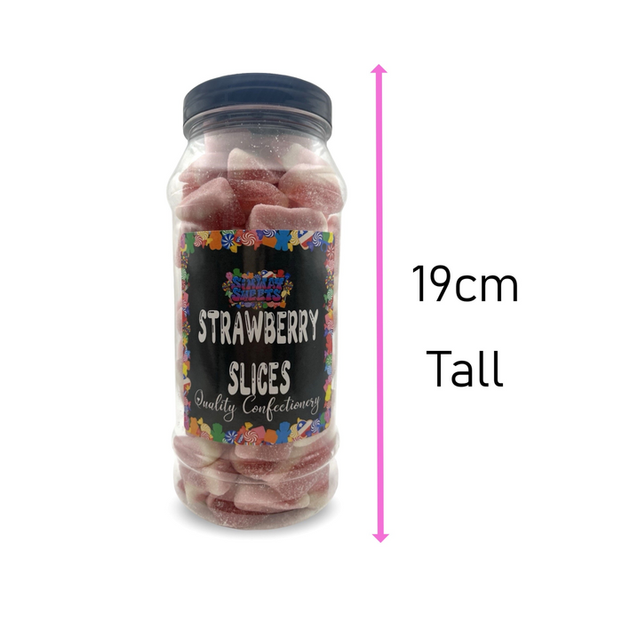 Strawberry Slices Retro Fizzy Gummy Sweets Gift Jar - 665g
