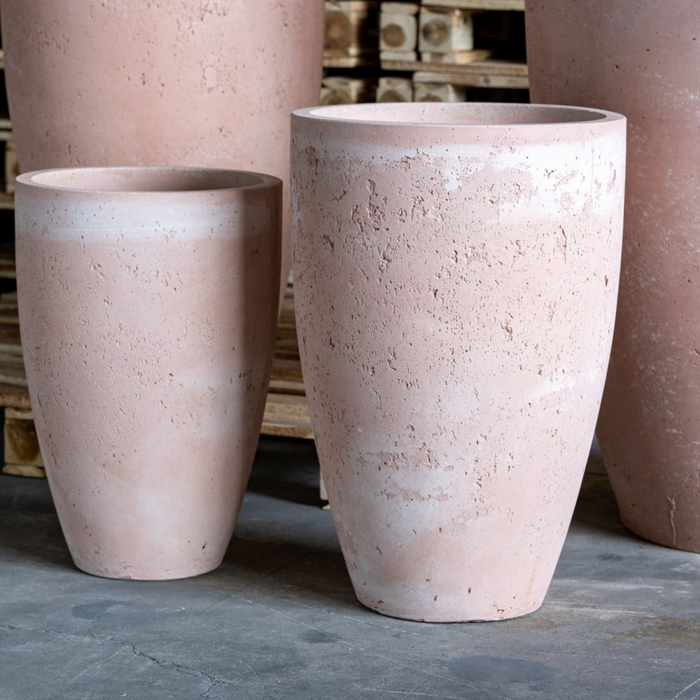 Vessara | Blushstone – 40cm Large Tall Concrete Planter – 15L Decorative Vase Pot