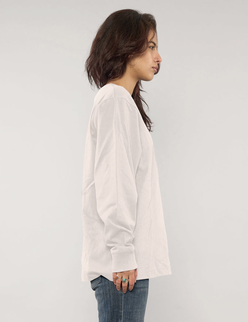 ST Aladdin Sane Long Sleeve Logo Tee in Ecru
