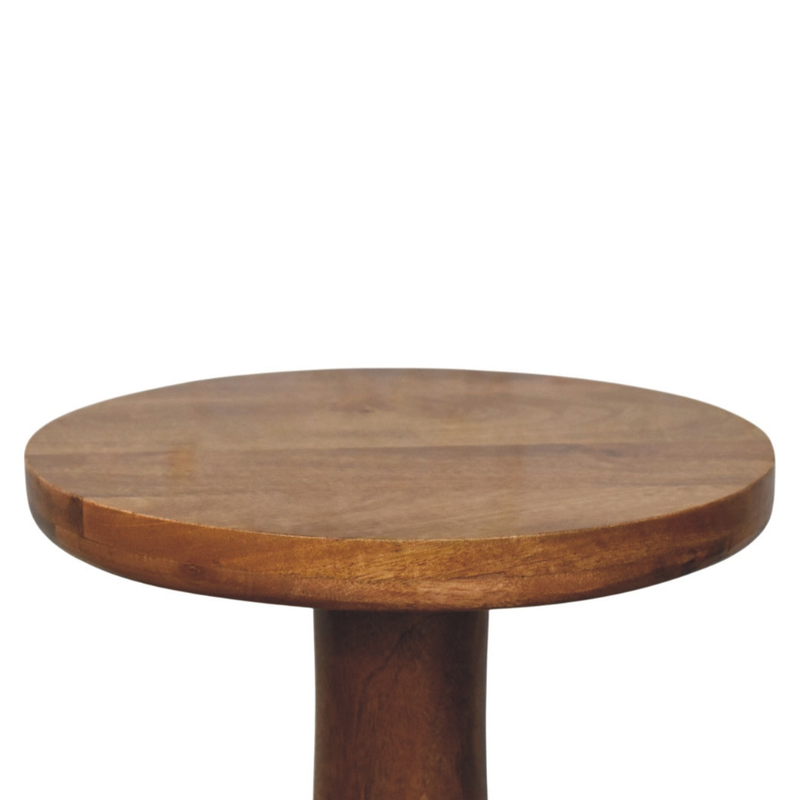 Artisan Furniture Solid Wood Curved Base Side Table, Brown