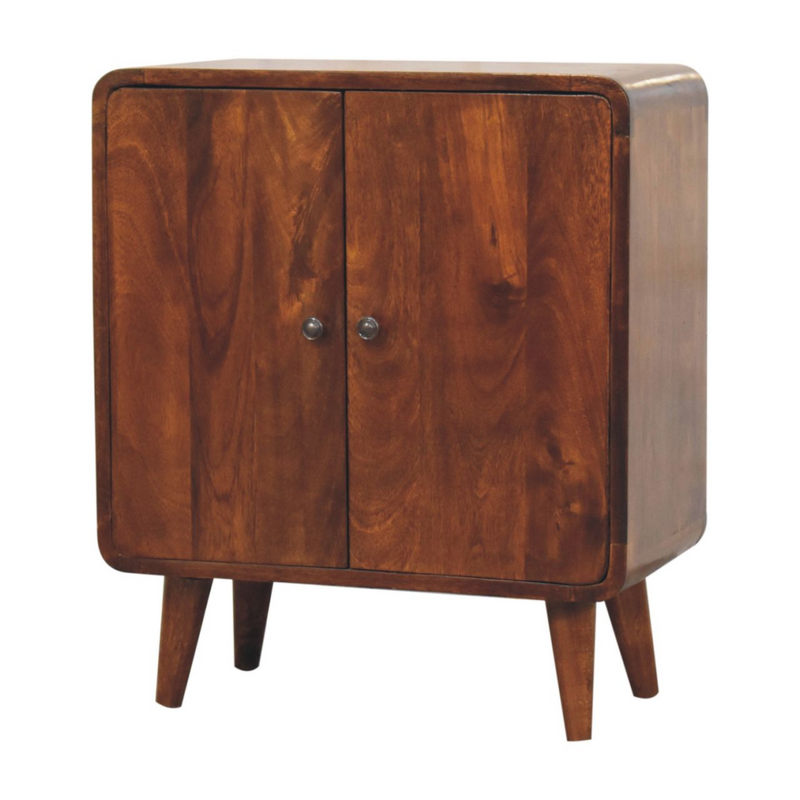 Artisan Furniture Solid Wood Mini Classic Chestnut Cabinet, Brown, 2 Doors