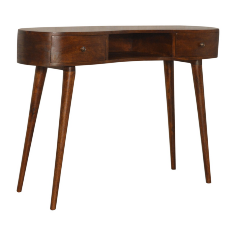 Artisan Furniture Solid Wood Chestnut Wave Writing Desk