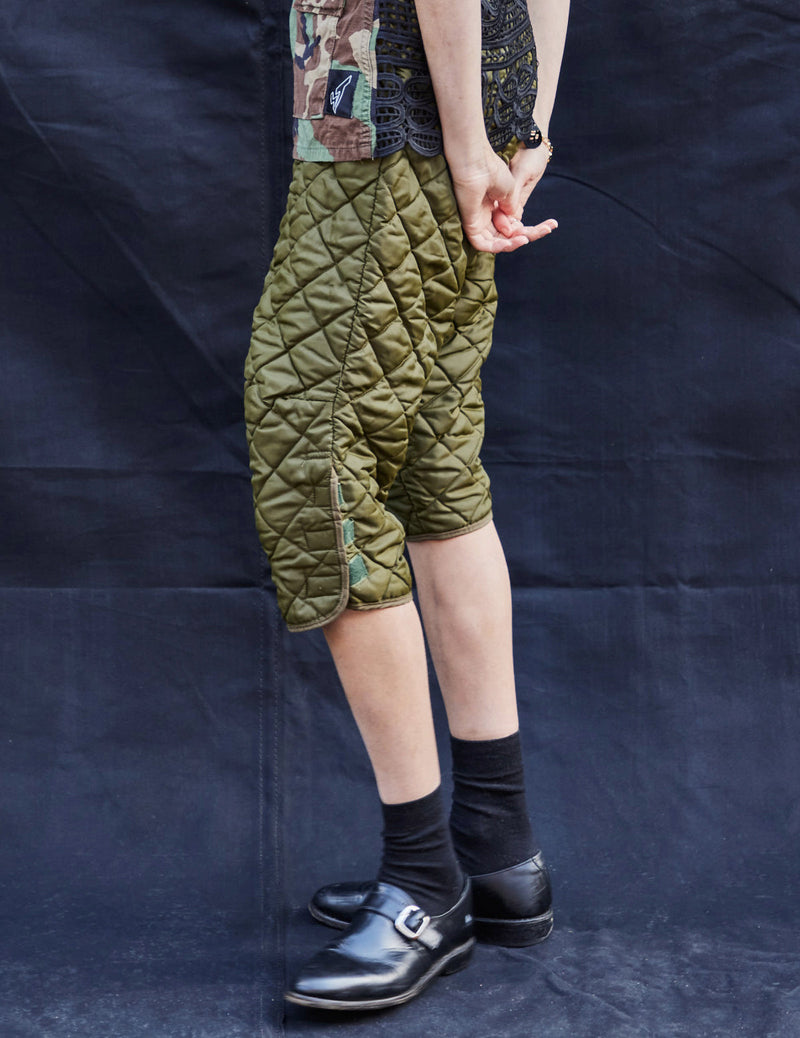Cropped Quilted Trousers
