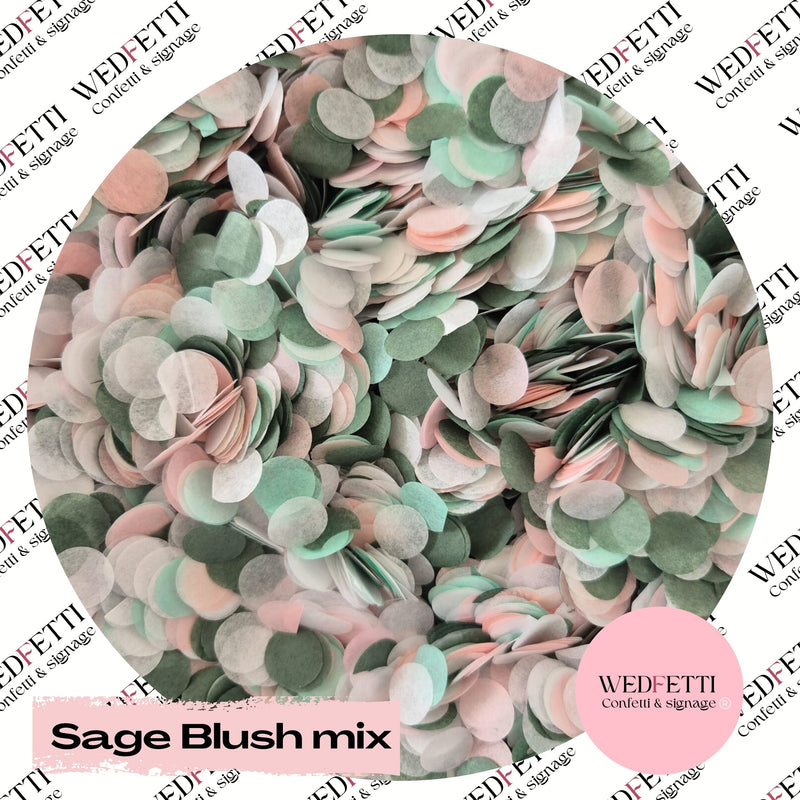 Biodegradable Slow falling paper Confetti - Sage Blush bulk bag 500g