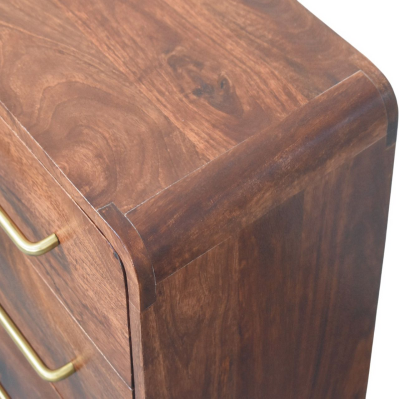 Artisan Furniture Solid Wood 3-Drawer Rounded Chest, Brown