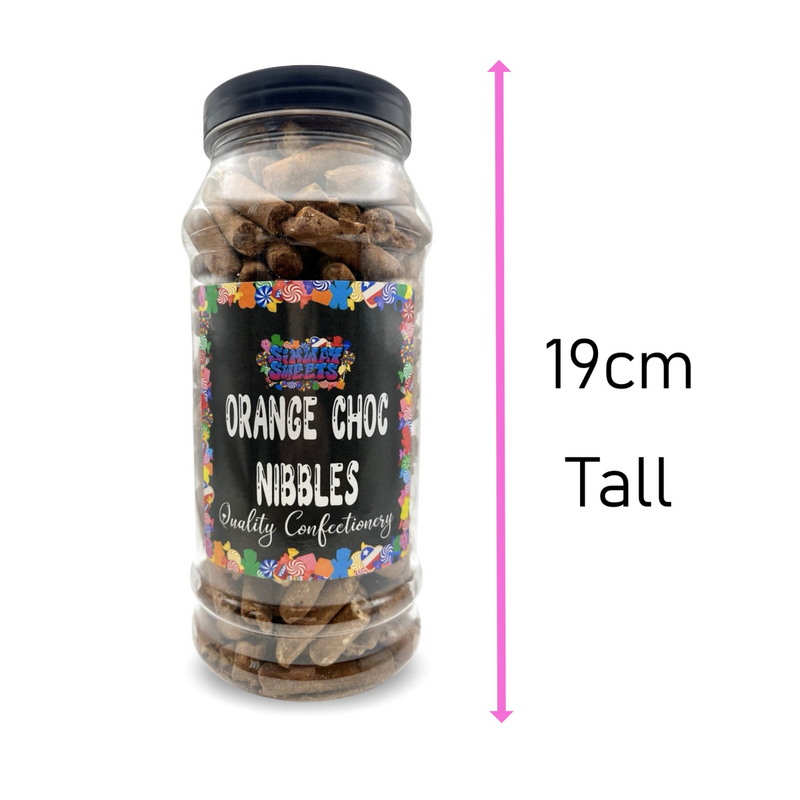 Orange Choc Nibbles Retro Sweets Gift Jar - 675g