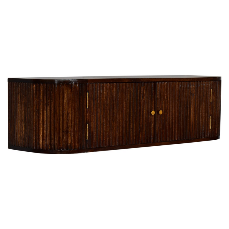 Artisan Furniture Solid Wood Chunky Chestnut Wall Mounted Console, Brown, 2 Doors