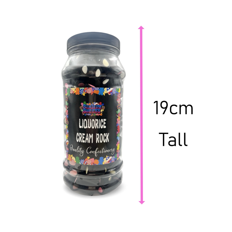 Liquorice Cream Rock Sweets Gift Jar - 740g