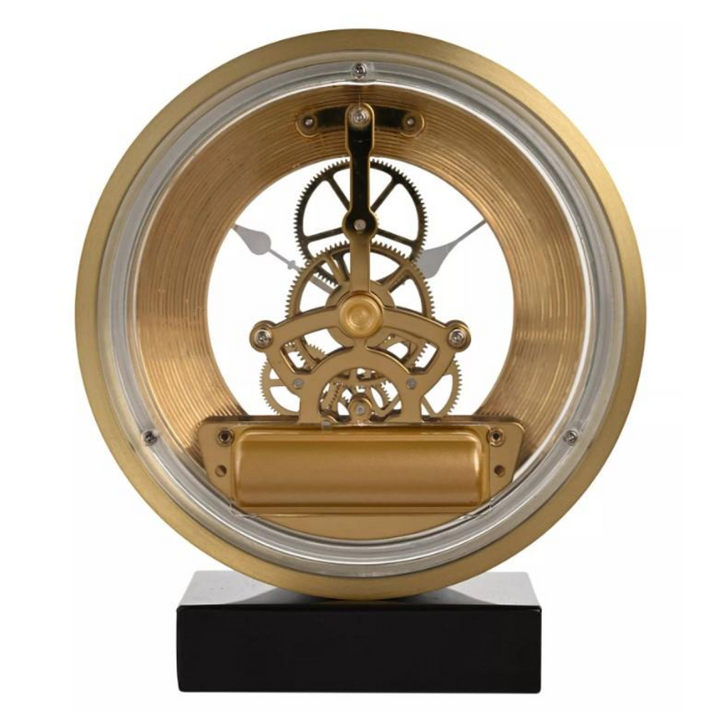 Wm.Widdop Round Golden Roman dial Skeleton Mantel Clock on Base