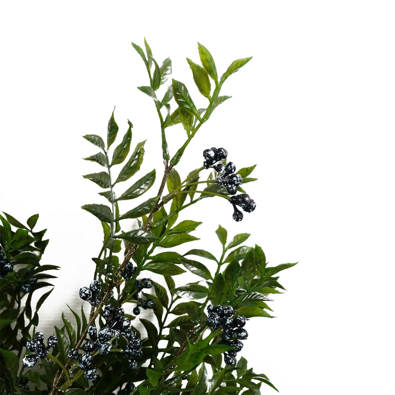 6x 70cm Nandina Foliage Blue Berry Spray Artificial