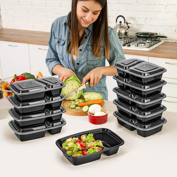 VINSANI 10pk 2 COMPARTMENTS MEAL PREP CONTAINERS 1010424