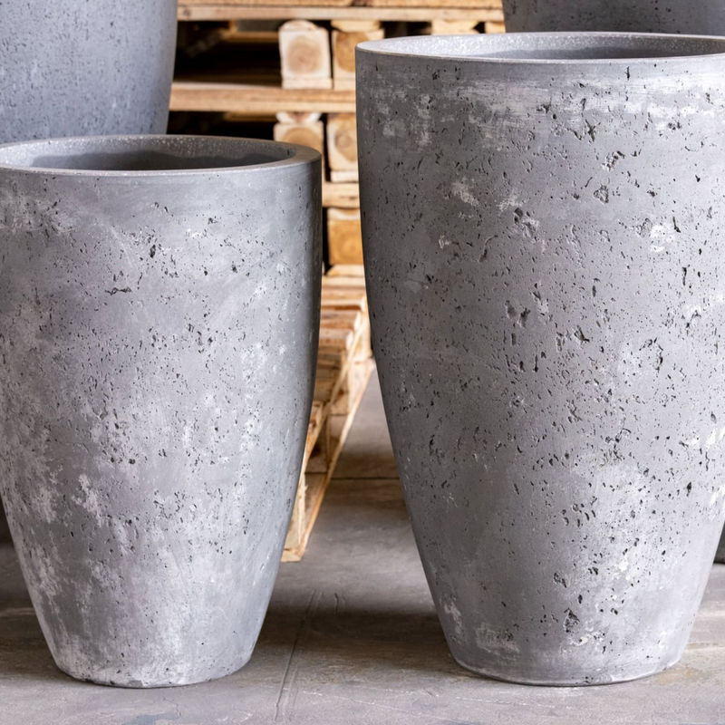 Vessara | Onyx Dusk – 68cm Extra Large Concrete Tall Vase Planter – 61L Round Plant Pot