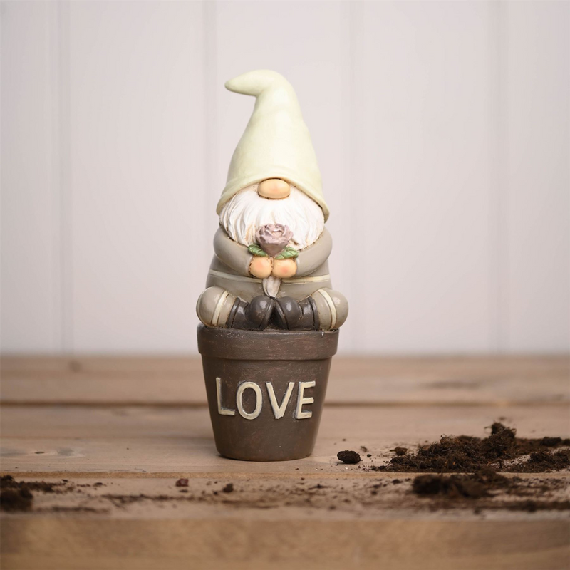 Country Living Gonk On a Slogan Flower Pot - Love