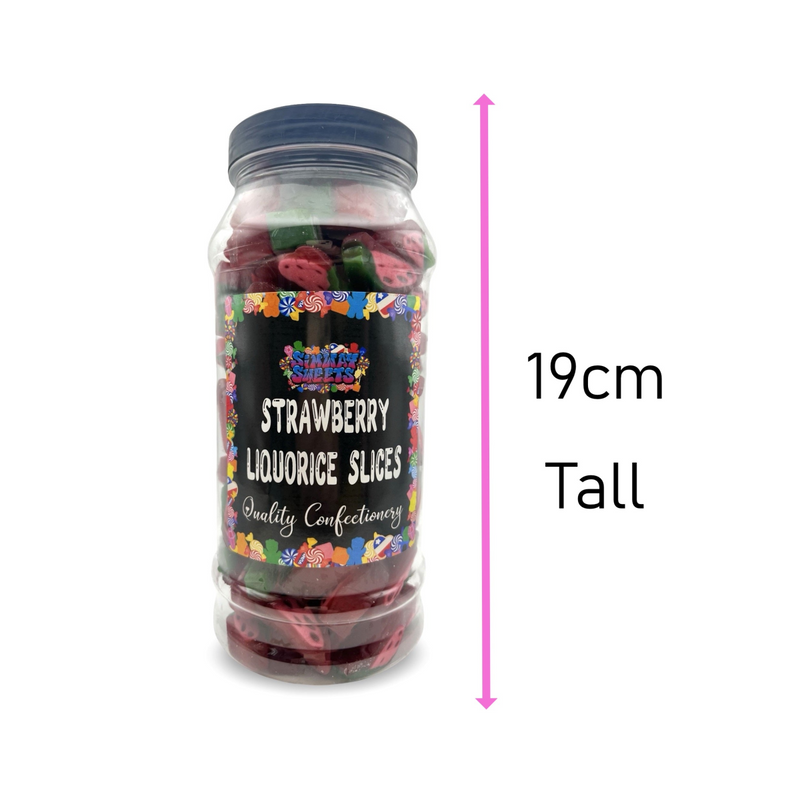 Strawberry Liquorice Slices Jelly Gummy Retro Sweets Gift Jar - 630g