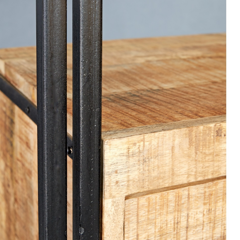 Cosmo Industrial Slim Open Bookcase