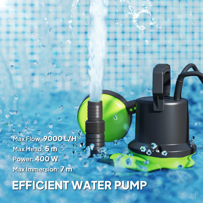 Outsunny 400W Water Pump with Float Switch, 9000L/H Electric Sump Pump
