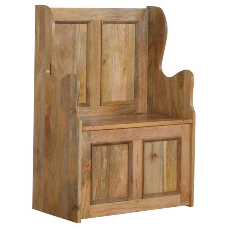 Artisan Furniture Solid Wood Small Monks Storage Bench