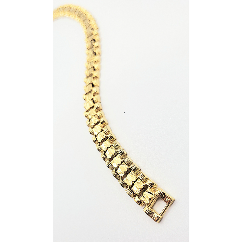 Elements Square Shiny Gold Link Bracelet