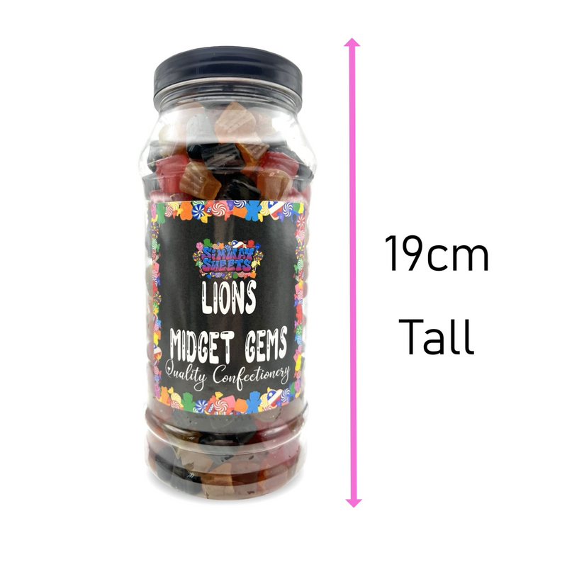 Traditional Lion Midget Gems Retro Sweets Gift Jar - 810g