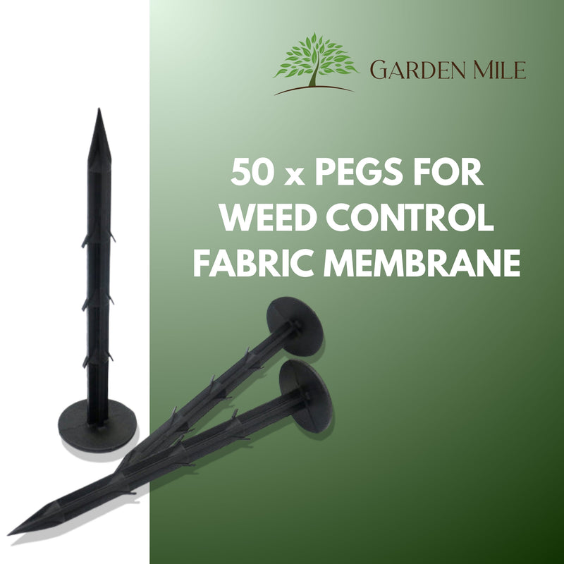 50 Heavy Duty Weed Control Fabric Pegs Garden Ground Staples