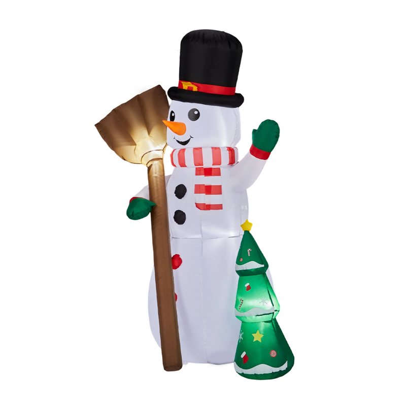 1.85M Lighted Christmas Inflatable Decoration, Inflatable Snowman Holding Groom, Funny Blow Up Yard Decorations with Built-in LED Lights for Holiday Party Front Yard Lawn Garden Decor