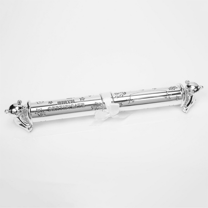 Twinkle Twinkle Silverplated Birth Certificate Tube