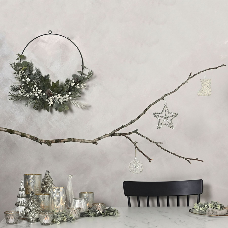 Recylced Glass Silver Christmas Tree Ornament
