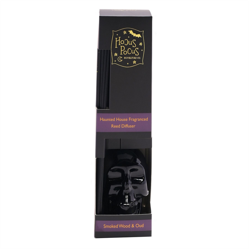 Black Glass Skull Diffuser with Haunted House Fragrance 200ml