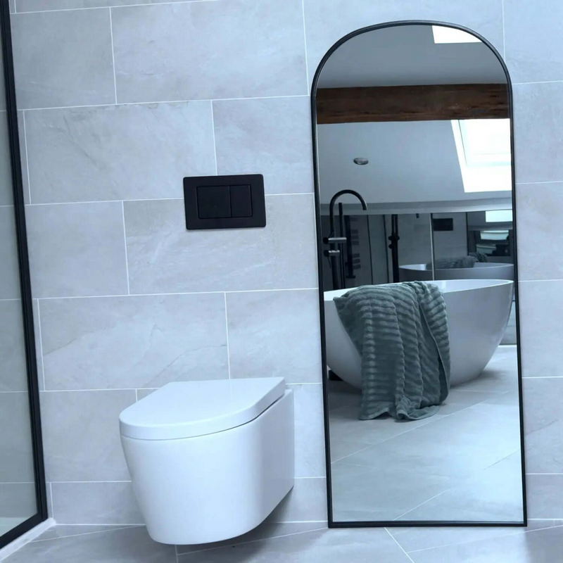Yōko- Black Metal Gentle Arch Mirror - 150cm x 60cm,