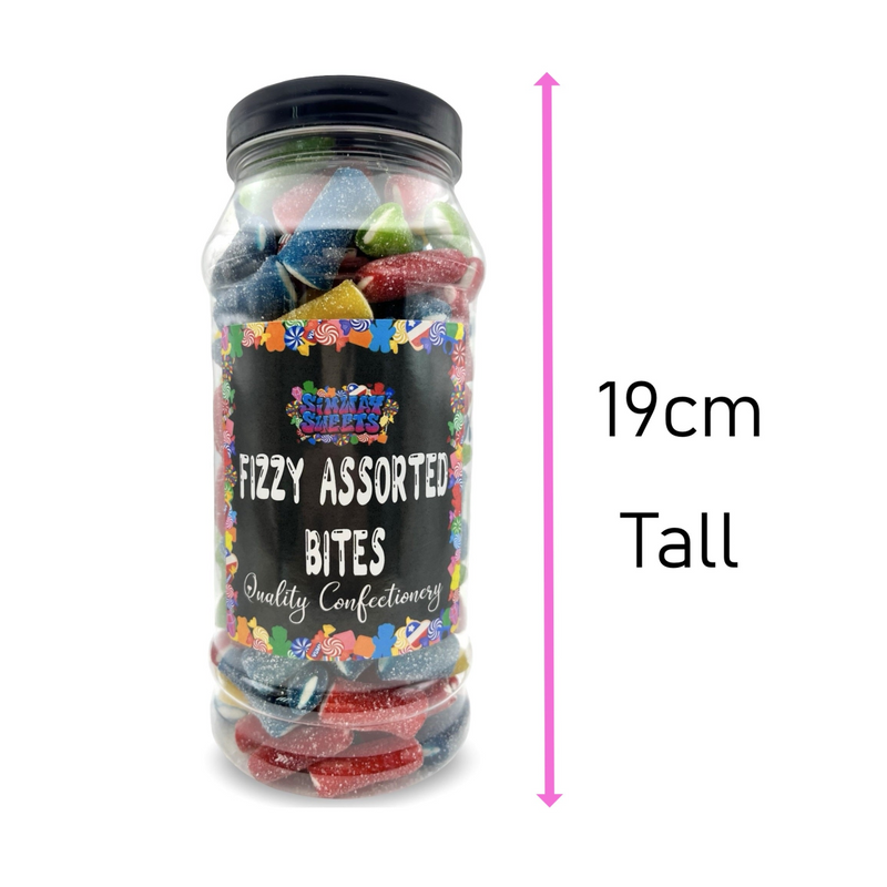 Fizzy Assorted Pencil Bites Sweets Gummy Jelly Retro Sweets Gift Jar - 650g
